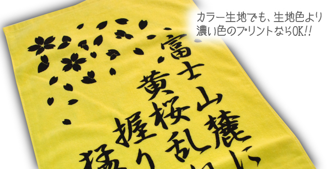 カラー生地でも、生地色より濃い色のプリントならOK